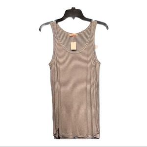 Marvonie‎ gray w| blue striped side slits knit drape tank top women’s size S